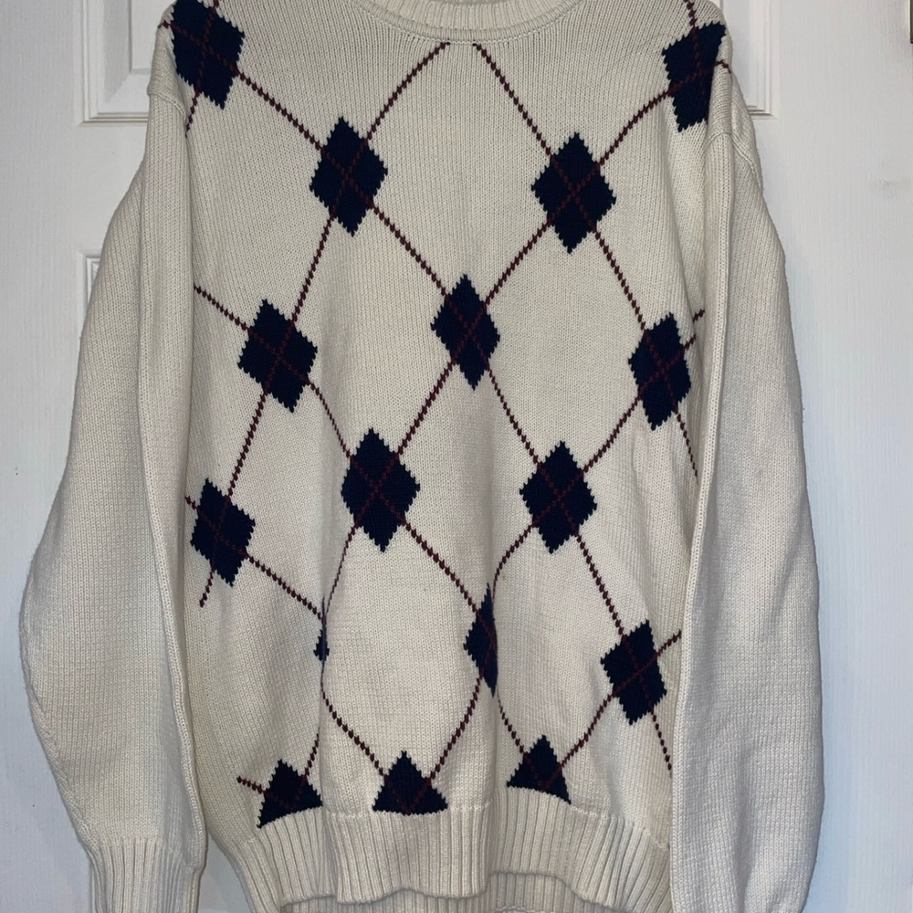 Dockers‎ Vintage 90's Geometric Diamond Pattern Knit Sweater XL